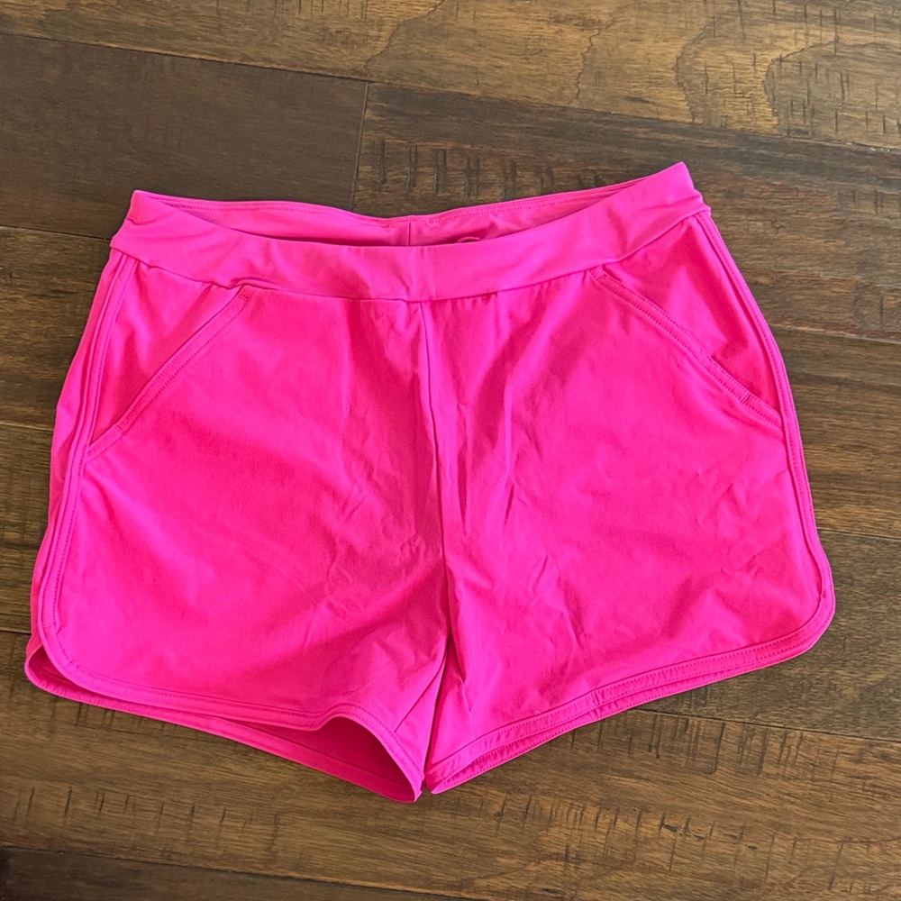 Lands' End Girls 14/16 Chlorine Resistant Stretch Woven Swim board shorts